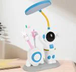 JMK CRAFTS LED - Robot Shaped Table Lamp, Rechargeable, Space Theme Sharpener, Pen Holder, Study/Home/Office Desk Lamp, Multicolor