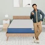 Nilkamal SLEEP Plus Memory Foam 6 Inch Orthopaedic Mattress, Ideal for Back and Neck Support, with Soft Cover, King Size Premium Mattress (72x72x6, Blue & White)