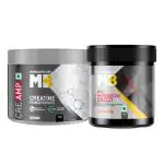 MuscleBlaze Pre Workout 200 Xtreme, 200 mg Caffeine, 200 mg Theanine, 2000 mg Beta Alanine, 3000 mg Citrulline (Fruit Punch, 100 g) & Creatine Monohydrate CreAMP with CreAbsorb (100 g, Unflavoured)