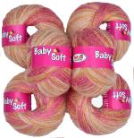 Simi Enterprise Strawberry Acrylic Wool Baby Soft 4 Ply Wool Ball Hand Knitting Wool, Art Craft Soft Fingering Crochet Hook Yarn, Needle Knitting Yarn Thread Dye Wb (Pack Of 6)