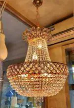 PRMOAGEN Round LED Glass Crystal Big size Jhhomar Chandelier Ceiling Lamp for Living Room