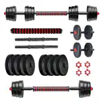 Protoner PVC 3 in 1 convertible DM 40 Kg Dumbbells Set and Fitness Kit