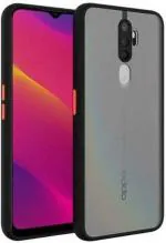 AmericHome Oppo A5 2020, Model CPH1933 Black, Smoke Plastic Grip Case Back Cover