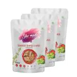She made Deliciously Wholesome Crackers Biscuit - Pack of 3, Tangy Sundried Tomato & Basil Flavour, Vegan & Gluten-Free Snack, Healthy Baked Crackers, Tasty Gourmet Bites (150 grams each)
