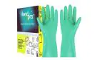ETS Handpro 12 Inches long Reusable Nitrile Chemical Resistant Rubber Hand Gloves for Industrial Purpose Janitorial Construction Gardening Home Kitchen Cleaning Gloves / Dish washing gloves (Large, 12)