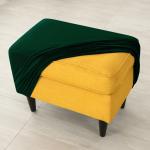HOKIPO Premium Velvet Stretchable Ottoman Foot Rest Stool Cover, Hunter Green (AR-4801-HGR)
