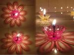 MOSTSHOP Colourful 3D Reflection Diya, Multi Shape Shadow Reflective Diyas for Home Decor, Reusable in Navratri Diwali Lights (12 pcs)