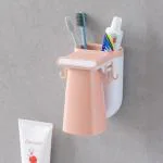 POLOMAN Toothbrush Magnetic Suction Cup Hole-Free Magnetic Toothbrush Holder Wall Mounted Household Toothpaste Toothbrush Holder