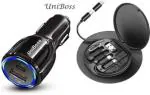 UniBoss 38 W Qualcomm 3.0 Turbo Car Charger (Black, With USB Cable)