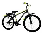 Ralley Gold KRYO 26T Bicycle with Carrier, Front Suspension and Dual Power Brakes ( Black/Green )