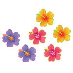 Tiki Times Hibiscus Party Flowers Cutouts 34cm Pack of 6 for Luau/Hawaiian Theme Parties