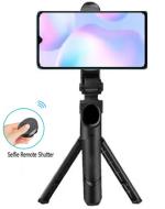 BUFONA Extendable Handheld Tripod Stand Foldable 3in1 Bluetooth Selfie Stick With Bluetooth shutter Mobiles Video Stand In Gimbal Mobile Holder Vlog Maker