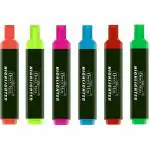 Soni Officemate HIGHLIGHTER -PACK OF 6 IN PVC POUCH (Set of 6, Green, Yellow, Orange, Pink, Blue, Red)