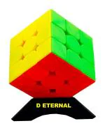 D ETERNAL Cube 3x3 Cube High Speed Stickerless 3 by 3 with Cube Stand