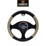 CARMATE Sporty Grip Car Steering Cover for Tata - Tiago Medium (Camel-Black)