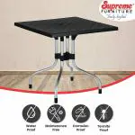 Supreme Furniture Olive Foldable Square Plastic Table, Suitable for Indoor & Outdoor (Black)
