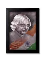 Blue Nexus APJ Abdul Kalam Wall Poster with Wall Frame Room Art Painting Collection A4 size 10x13