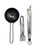i WARE KkitchenCare Tadka Pan/ Spice Heating Pan, SS Wire Tong Pakkad, Pincers & Roti Tong/Chimta.