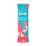 Phab Protein Bars, Pack of 6 - Strawberries & Greek Yogurt | 11g Protein, 0 Added Sugar, 0 Trans Fats