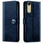 Coverage OPPO A17K Flip Cover | Full Body Protection | Inside Pockets & Stand | Wallet Stylish Button Magnetic Closure Book Cover Leather Flip Case for OPPO A17K - Blue