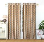 Decastle 152 cm (5ft) Window Curtain (Brown, Pack of 2)