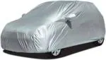AutoFurnish PREMIUM Silver Car Cover - Maruti Suzuki Wagon R | Water Resistant | Mirror Pockets | Dust and Heat Protection | 2X2 Matty Fabric | Triple-Stitched | Elastic Bottom | Heavy Buckle | Stylish Car Accessories (Silver)