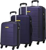 Safari Regloss Anti-Scratch Set of 3 Trolley Bag Purple Small, Medium & Large Hard Case Polycarbonate 4 Wheels 360 Degree Wheeling System Luggage