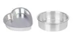 Shilpa Steel Works-Aluminum Bakeware Heart Shape & Round Shape Cake Mould (Pack of 2)
