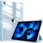 ProElite case Cover for Apple iPad Air 10.9 inch 5th/4th Gen, Transparent Smart Flip Cover for iPad Air 10.9 inch with Pencil Holder, Haze Blue