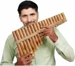 Nadvenu Music High-Quality Professional handmade Pan flute for Concerts, C KEY Right Hand Instrument 15-22 Pan PipeS (BAMBOO) (2-3 OCTIVE) (22 PIPES)