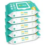 1st Step Baby Wipes with Lid Enriched and Aloe-Vera and Jojoba Oil (72 Wipes/Pack x 5 Packs = 360 Wipes)