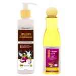 Demarhva Onion 2 in 1 Shampoo With Conditioner + Hair Oil For Hair Growth & Hair Fall Helps Control Dandruff With Great Shine & Lusture - 200ml+200ml