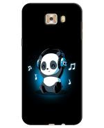MobiEra Samsung Galaxy C9 Pro Multicolor Musical Headphone Panda Plastic Designer Printed Hard Case Cover
