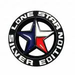 CARIZO Premium Zinc Alloy Badge, 3D Premium Car Side Fender Rear Trunk (Design: Silver Lone Star Edition, Black) Emblem Logo Badge Decals
