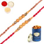 Jaiccha-Set of 2-Nbh245 Rakhis with 100 gms of Dryfruits Mix Can
