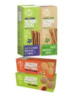 Early Foods Assorted Teething Sticks Plus Cookies Combo Ragi And Ajwain Jowar Amaranth 600 G (Pack of 4)