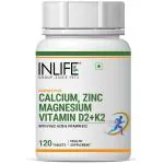 Inlife Calcium Magnesium Zinc Vitamin D K2 Folic Acid B12 Vegetarian Tablets 120 Tablets