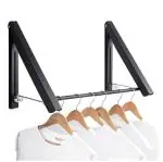 BREAZBELL Retractable Clothes Drying Rack - Collapsible Wall Mounted Drying Rack Folding Clothes Hanger Rack Laundry Room Organization and Storage [ pack of 1 ]