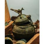 Happy People's Company Golden Brass Crafts Nidhi Antique Ornament Hundi