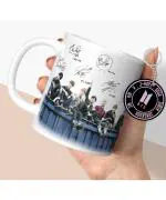 CHHAAP BTS Army Logo BTS Mug with BTS Keychain Signature Army BTS Combo Gift Music Band V Suga J-Hope Jungkook Jin Jimin Rm Army BTS Gifts for Girls Boys Printed Coffee Mug Pack of 2 (BTSCM1 01)