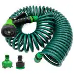 Hasthip Green Garden Hose Pipe With 7 Function Sprayer Gun
