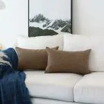 Khooti Brown Poly Jute Plain Cushion Cover - 18 X 24 Inch (Pack Of 4)