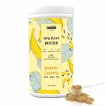 Onelife 100% Plant Protein, 25g Protein from 4 best sources- Pea, Brown rice, Moong and Quinoa, Banana Caramel Flavour Powder Supplement 500gm