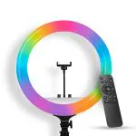 Digitek (DRL-18 RGB) RGB LED Ring Light 46cm (18 inch) for YouTube | Photo-Shoot | Video Shoot | Live Stream | Makeup & Vlogging | Compatible with iPhone/Android Phones & Camera