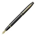 Scrikss Medium Nib Fountain Ink Pen Matt Black Brass Body Gold Plated Trims Noble 35 Series Modern And Elegant Pen Ideal For Gifting Using In Office Home