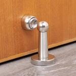 Shrustam Silver Stainless Steel Ball Type Door Mounted Stopper Holder With Fitting - 3 Inch (Pack Of 6)