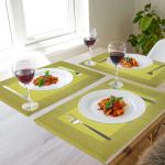 Lushomes Table Mat, dining table mat, kitchen mat, table mats set of 4, dining table accessories for home, Green placemats, Ribbed Food Mat, mats for kitchen (13x19 Inch, 33x48 Cms, Pack of 4)