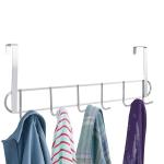 REVV UP Steel 7 Hooks Door Cloth Hanging stand| Hook Rail for Hanging Key| White ( Set of 1)