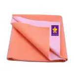naughty baby Fleece Baby Bed Protecting Mat (Peach, Medium)