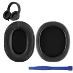 Crysendo Black Leather Headphone Cushion For Zebronics Zeb-Duke